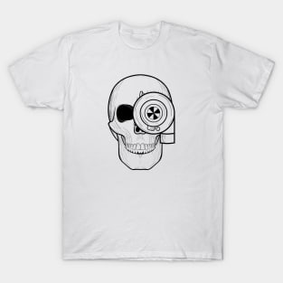 Skull Turbo Line Art T-Shirt